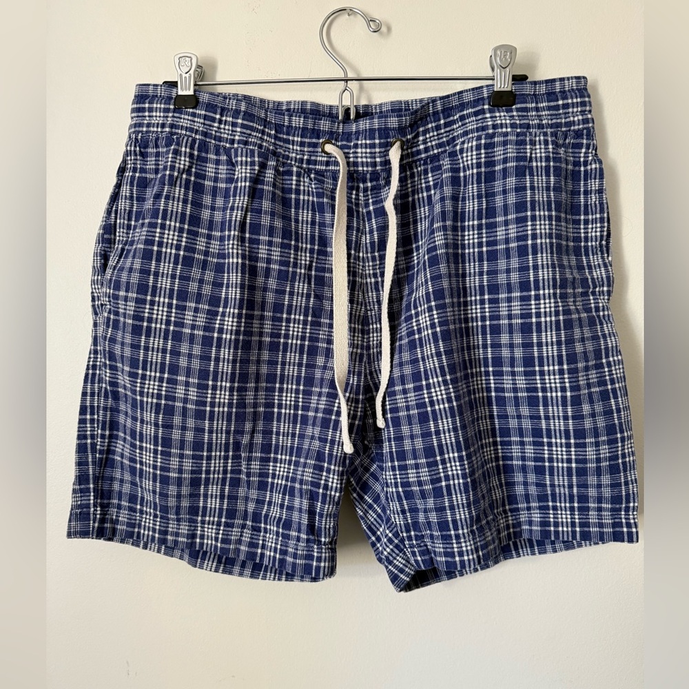 J. Crew Linen Blend 7” Plaid Shorts